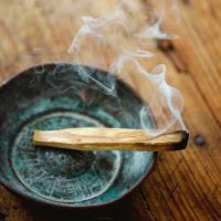 smudging with palo santo